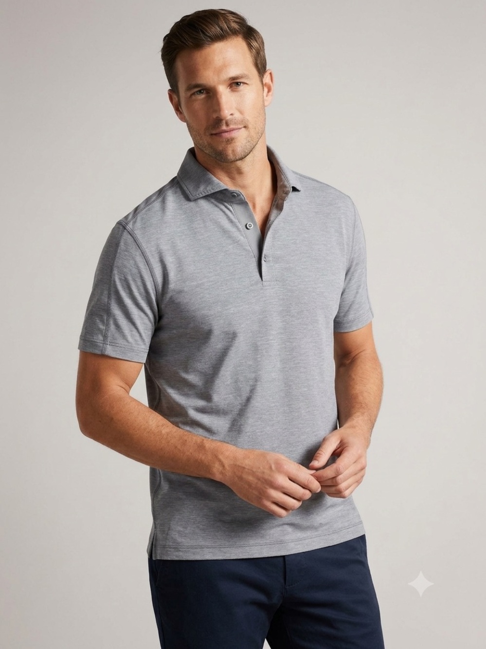 Men's Lululemon Short Sleeve Polo Shirt - Light Grey